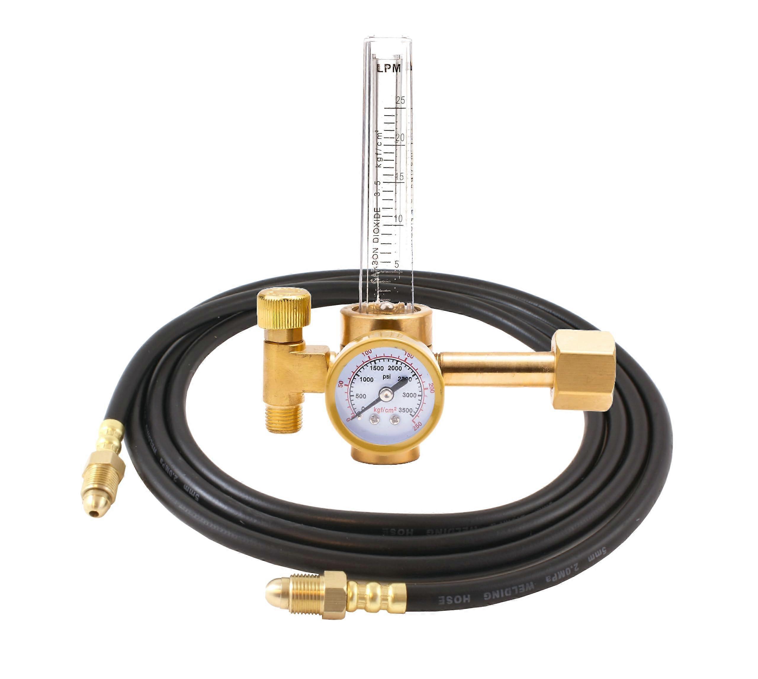 CO2 Welding Regulator with Flowmeter CGA320 MIG Welder Kit, 5ft Hose, Precise Flow Control