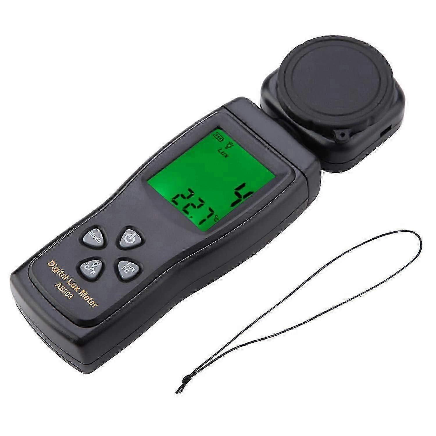 200000 Lux Meter, AS803 Handheld Digital Light Meter with LCD Display for LED Plants Indoor Outdoor Light Testing