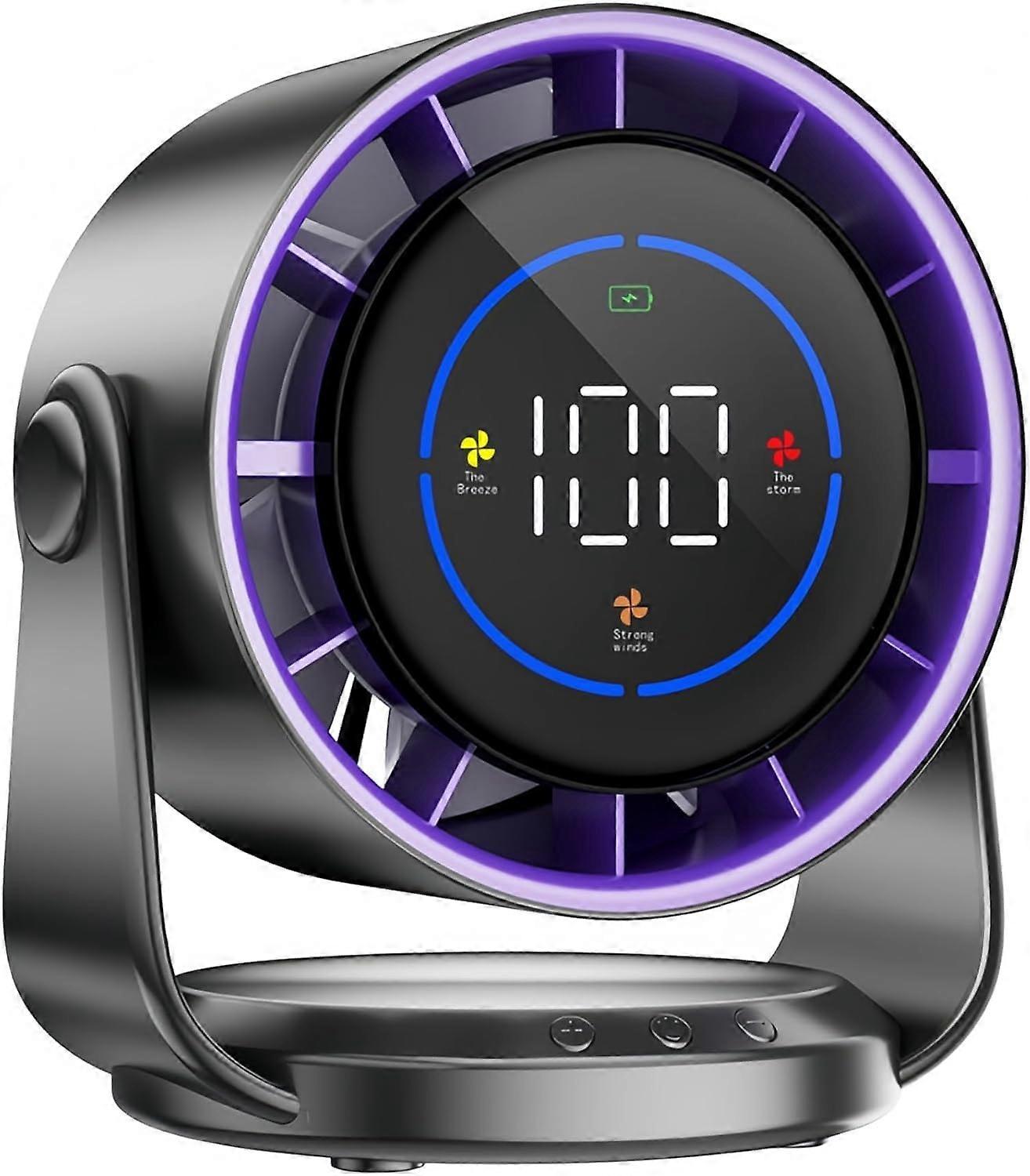 Desk Fan 7.5Inch Ultra Quiet Rechargeable Table Fan with 100Speed Digital Control and Wall Mount