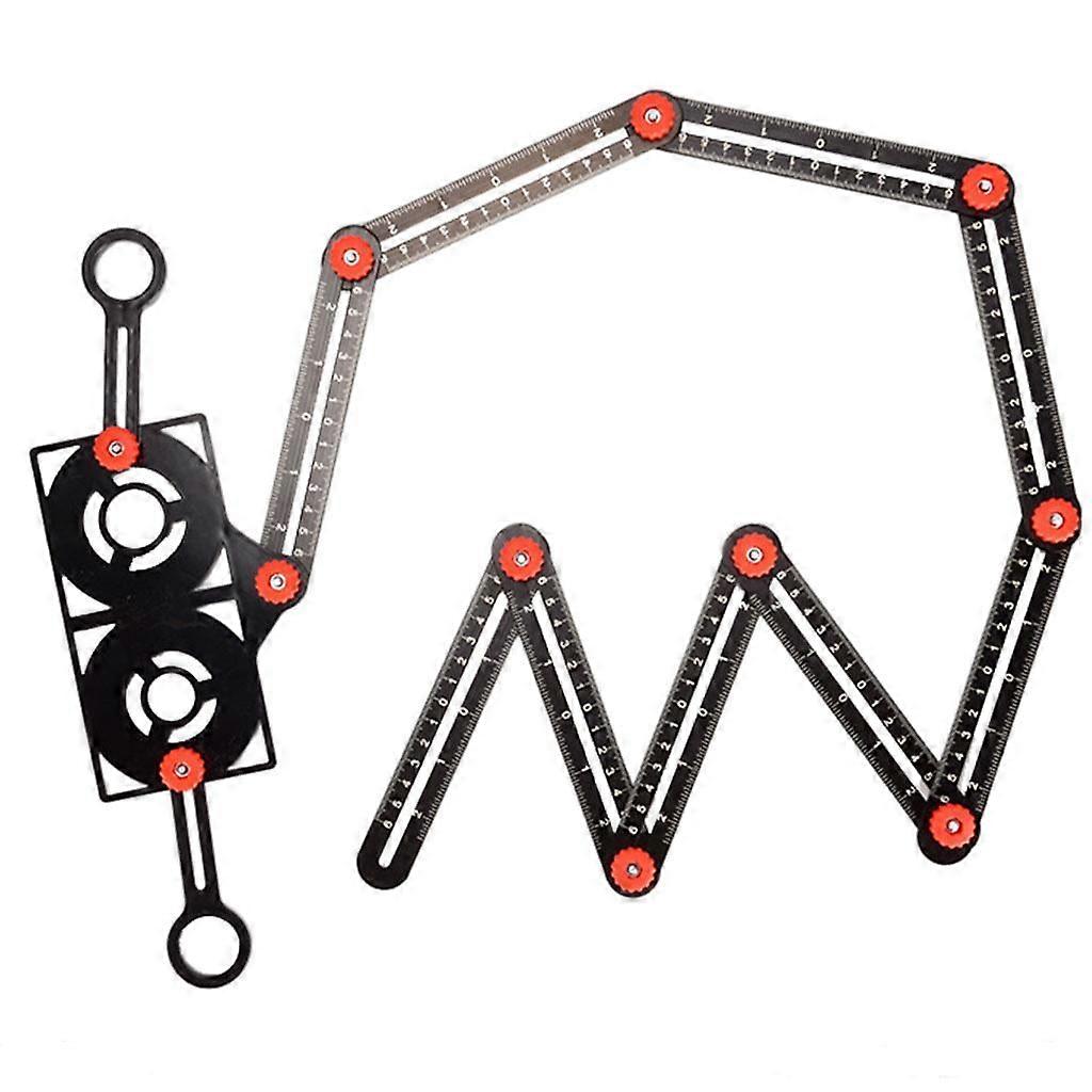 Adjustable Multi-Angle Measuring Ruler Tile Template Tool, Folding Layout Ruler for Carpenters DIY Tilers - Single 17.5x2
