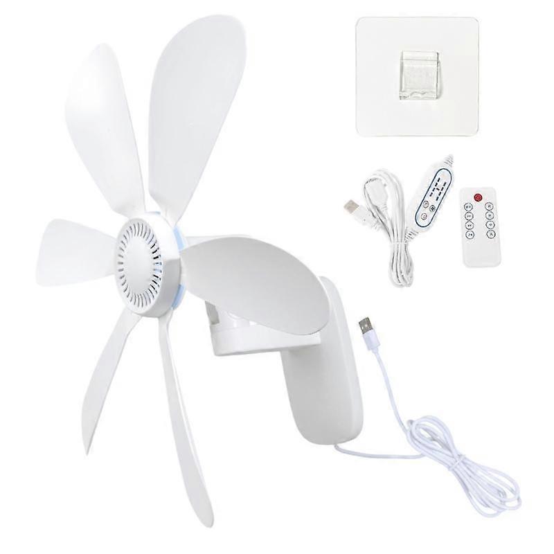 Remote Control Wall Mount Fan 5V USB Power 8H Timer Function Space Saving 4 Adjustable Speed For Kitchen Office