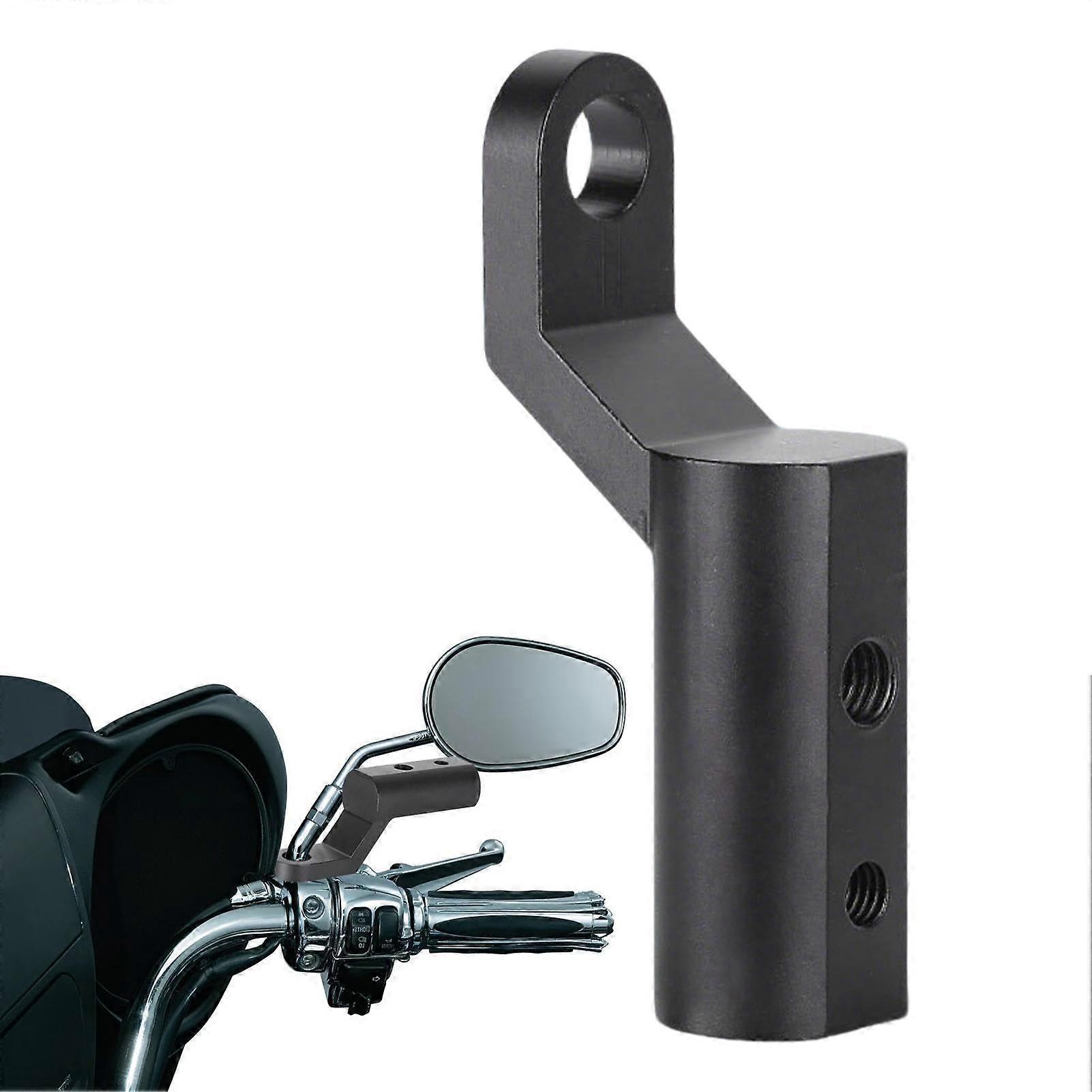 Motorcycle Mirror Mount Extension Post Aluminum Handlebar Extender Ergonomic Black Durable Alloy