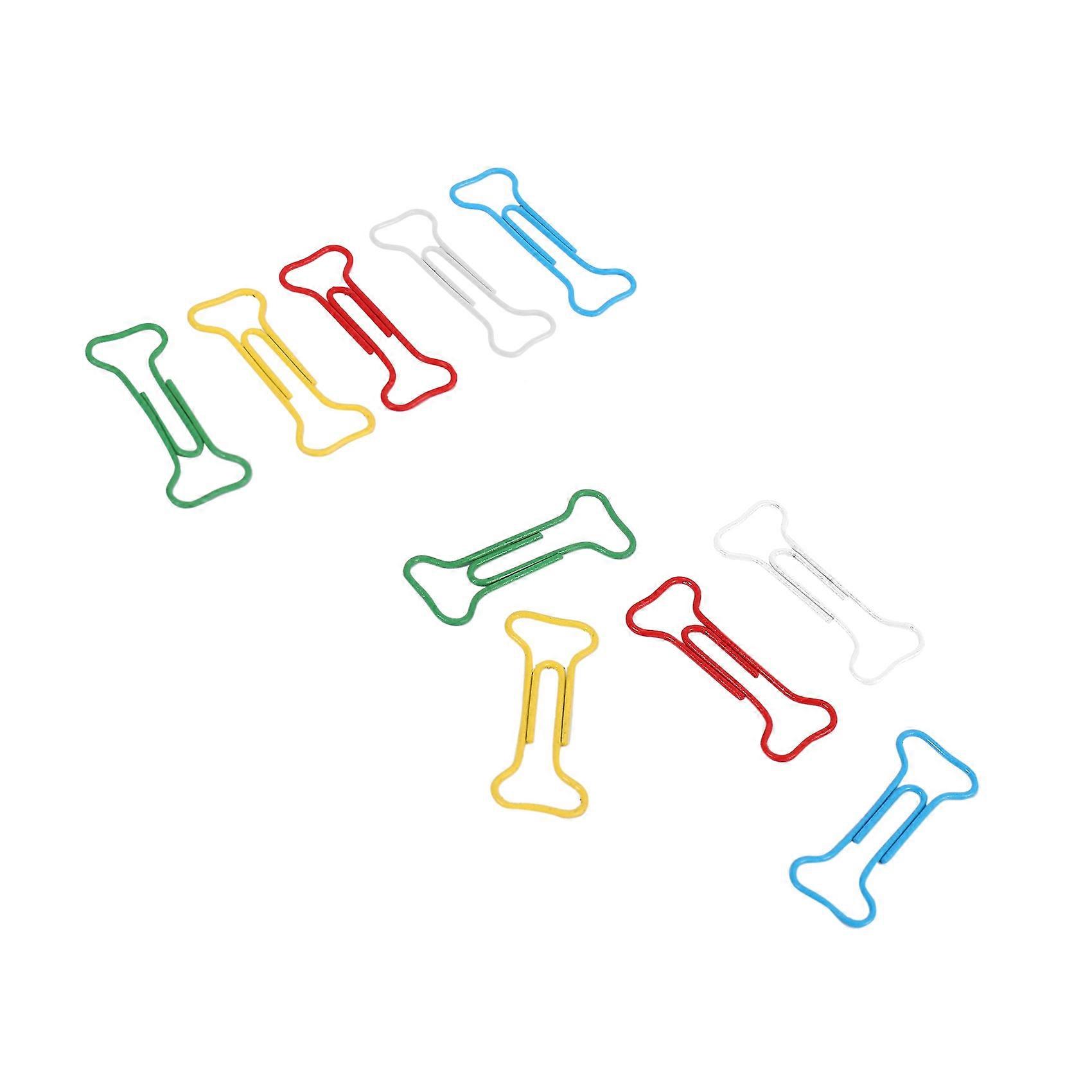 200Pcs Bone Shape Multicolor Metal Paper Clips