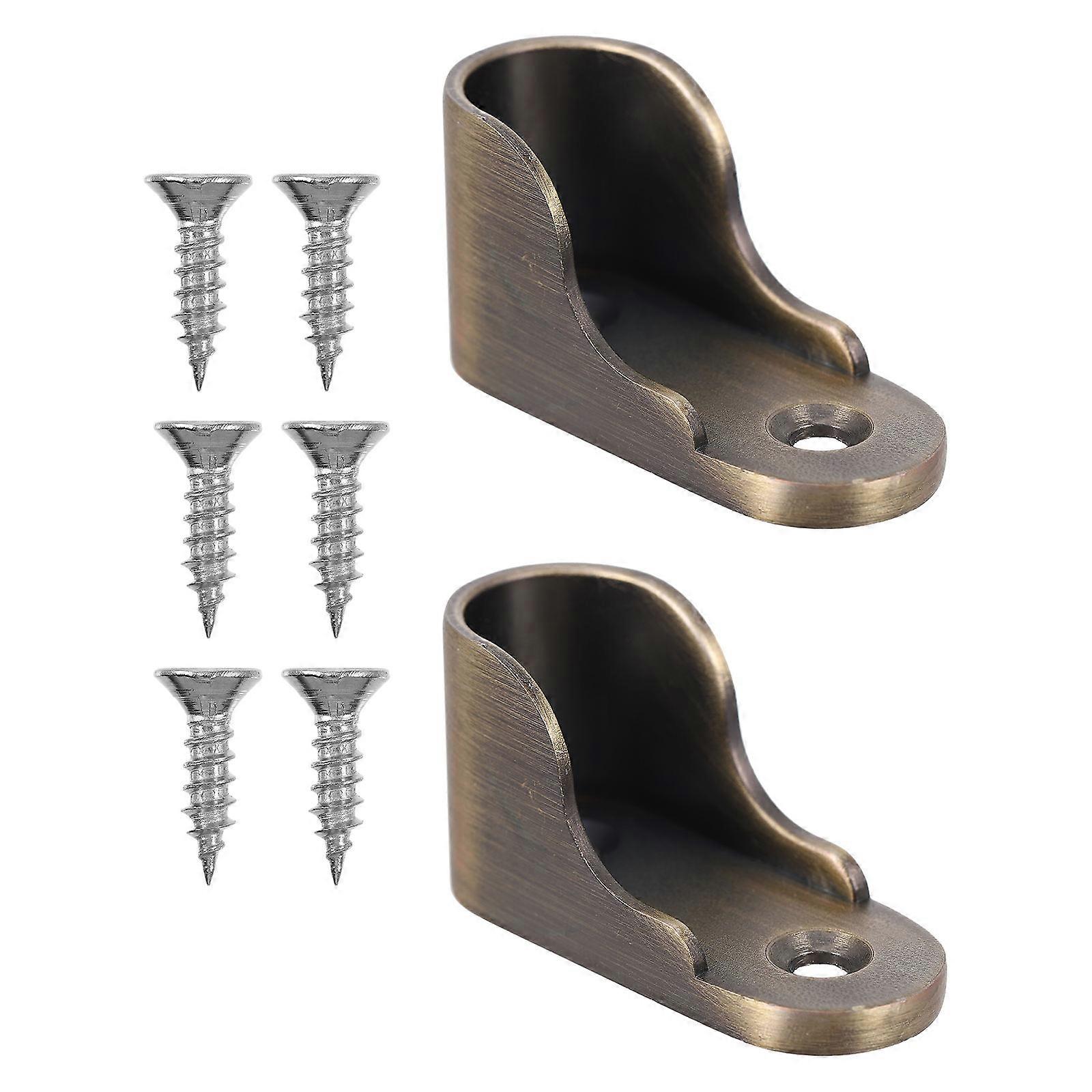 Closet Rod Holders Support Flanges Easy Installation Wood Surface Mounting 2Pcs