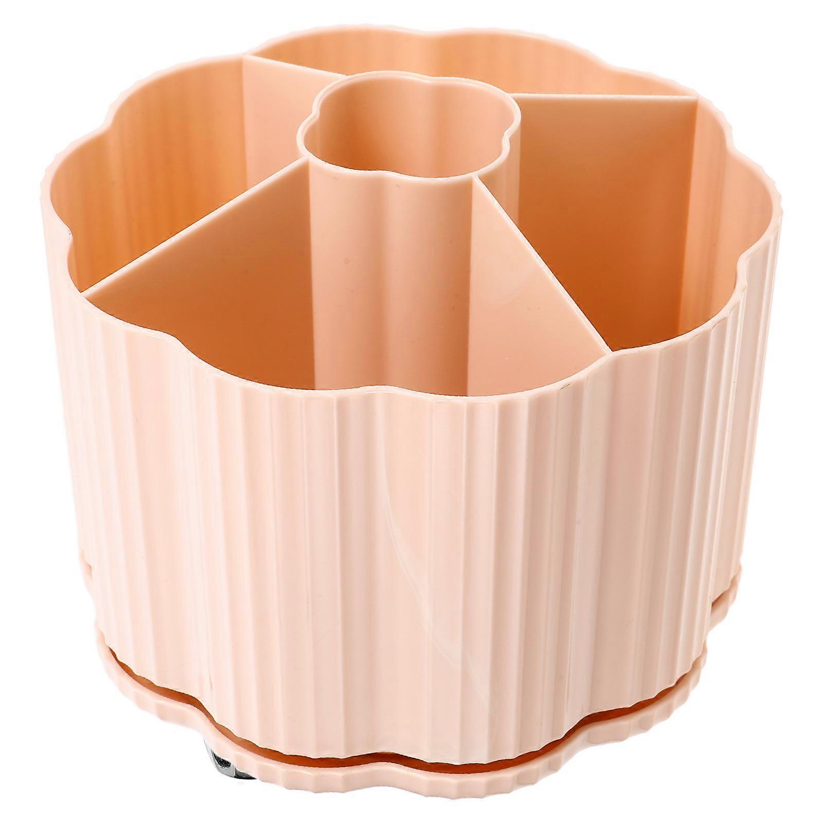 Rotating Makeup Organizer Brush Holder for Storage Pink Compact and Lightweight