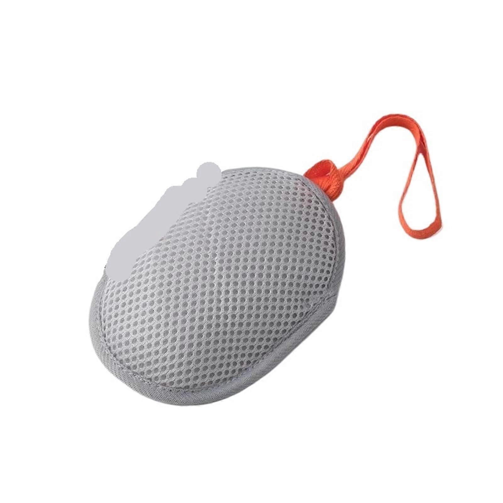 Exfoliating Body Sponge with Rich Foaming Mesh, DoubleSided Scrubber, Oval Gray, Large Size