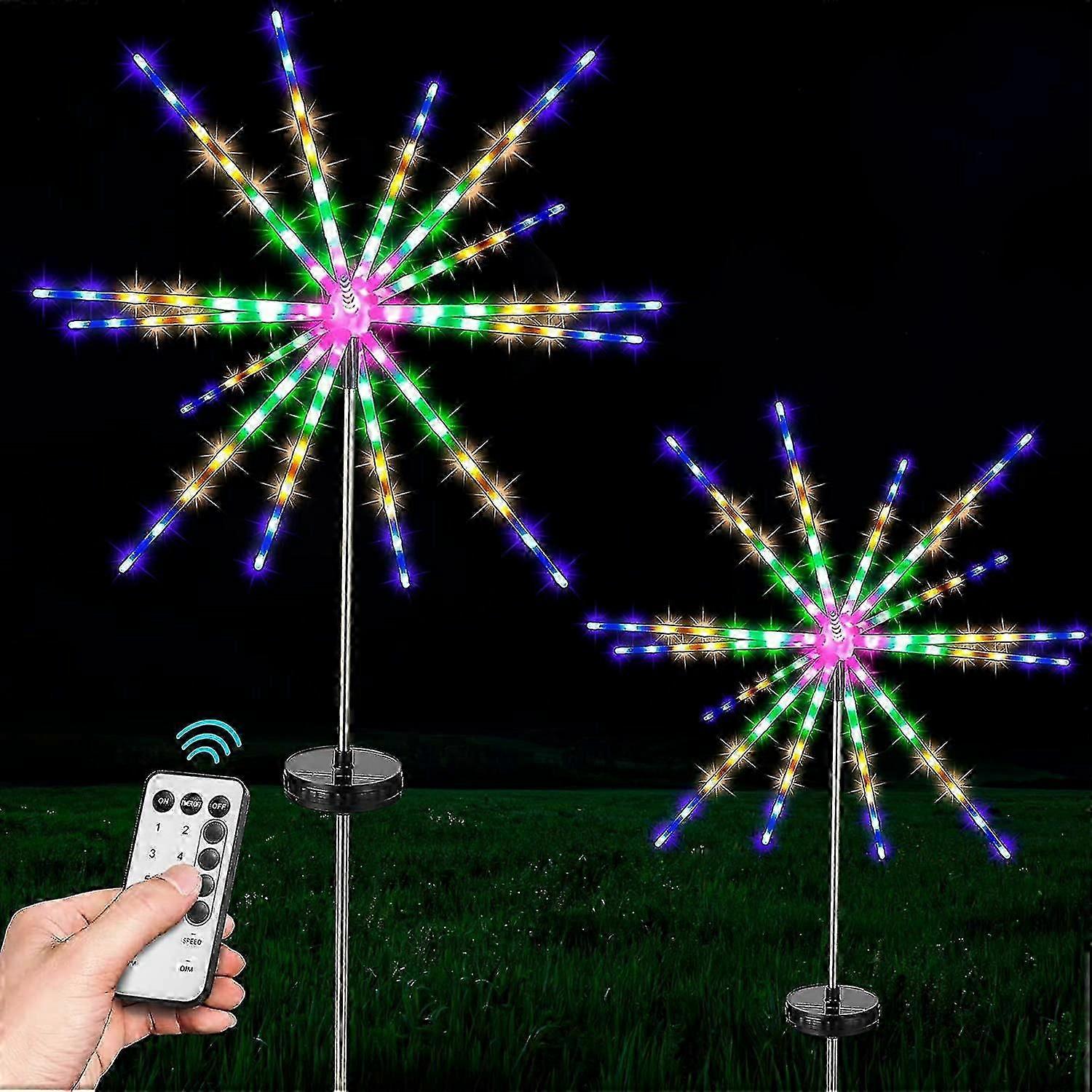 2pcs 112 Led Firework Solar Lights