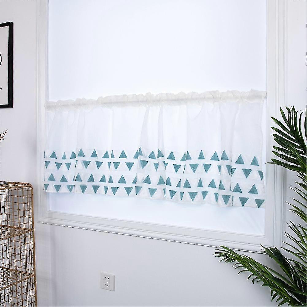 Kitchen Window Tier Curtain 100x50cm Polyester Short Panel 26s