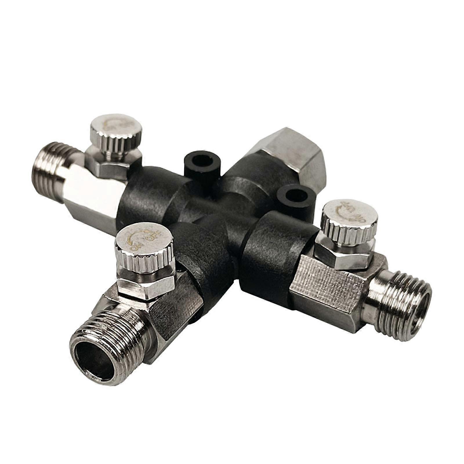 Air Hose Splitter Professional Three Way Adjustable Replace Airbrush Fitting