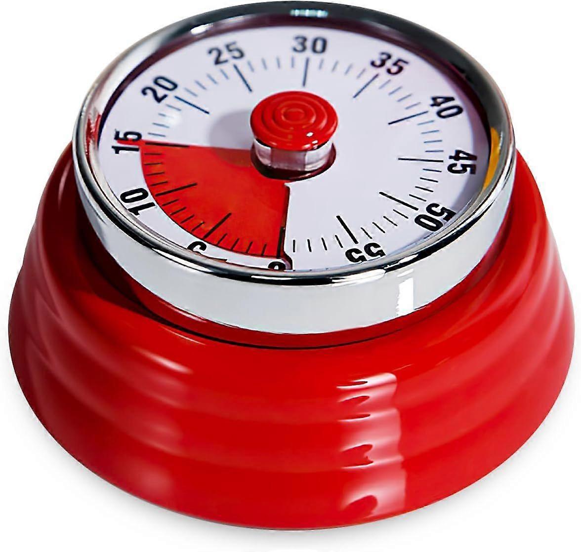 Kitchen timer, mechanical kitchen timer, magnetic adsorbent timer, 60 min, countdown timer for classroom, homework, cooking, fitness, baking, learning