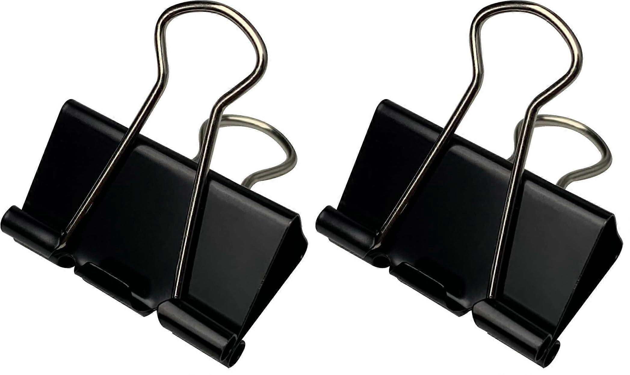 40pcs Medium Binder Clips 32mm Black RustResistant Steel for Secure Paper Binding Office Use