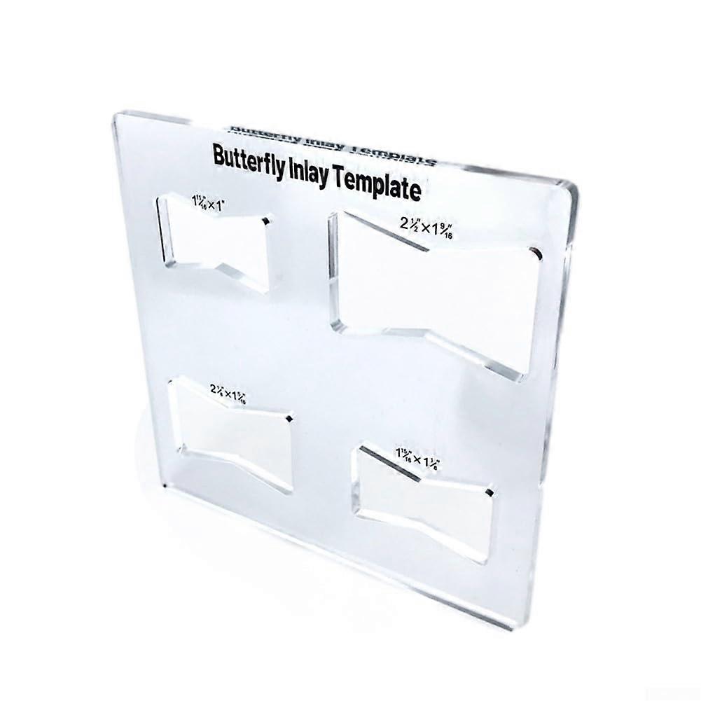 Woodworking Inlay Template Set with Precise Etched Markings, Durable Acrylic Butterfly Router Pattern (ZBT3)