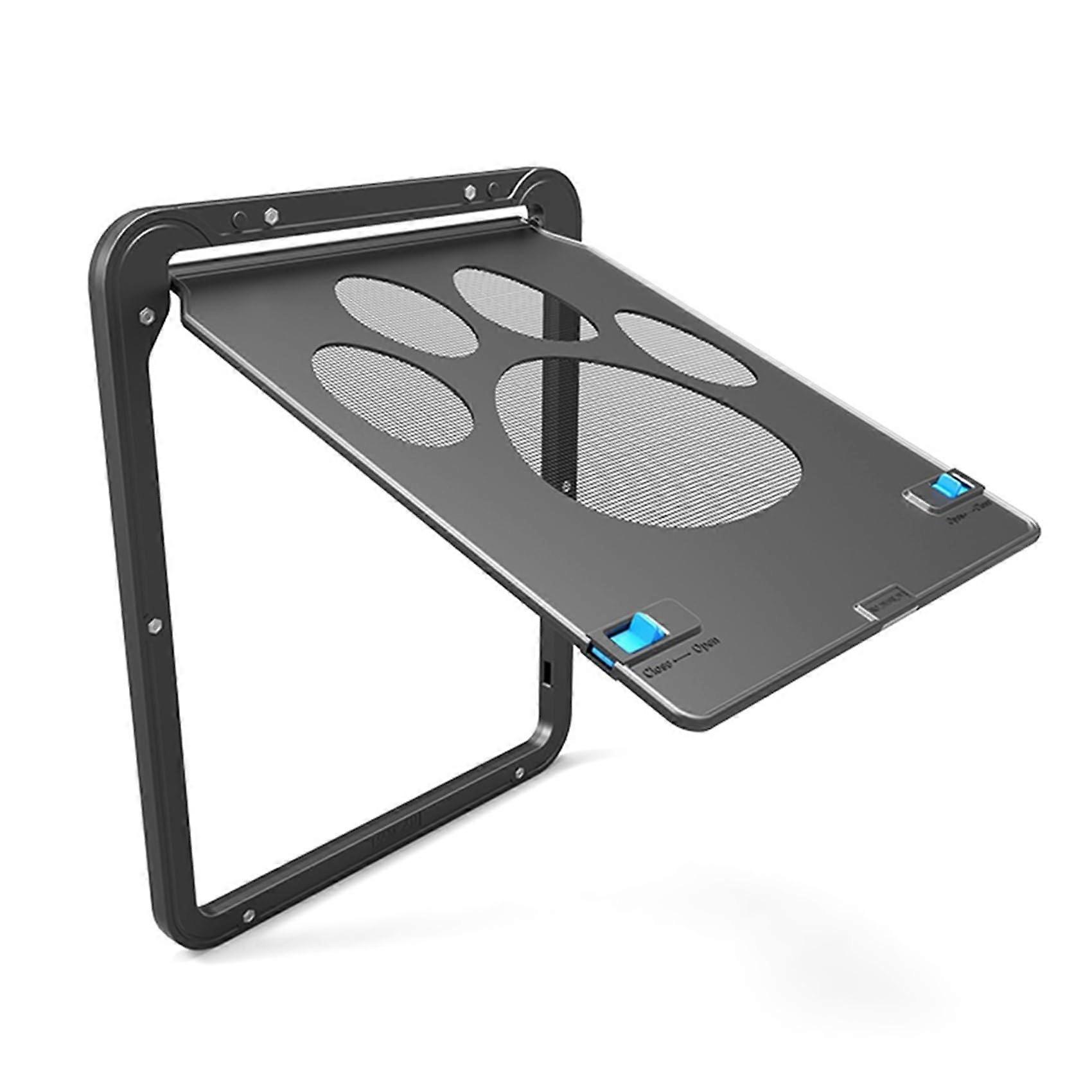 Small Electronic Pet Door Flap with Controlled Entry Access, Durable Black ABS Screen Gate