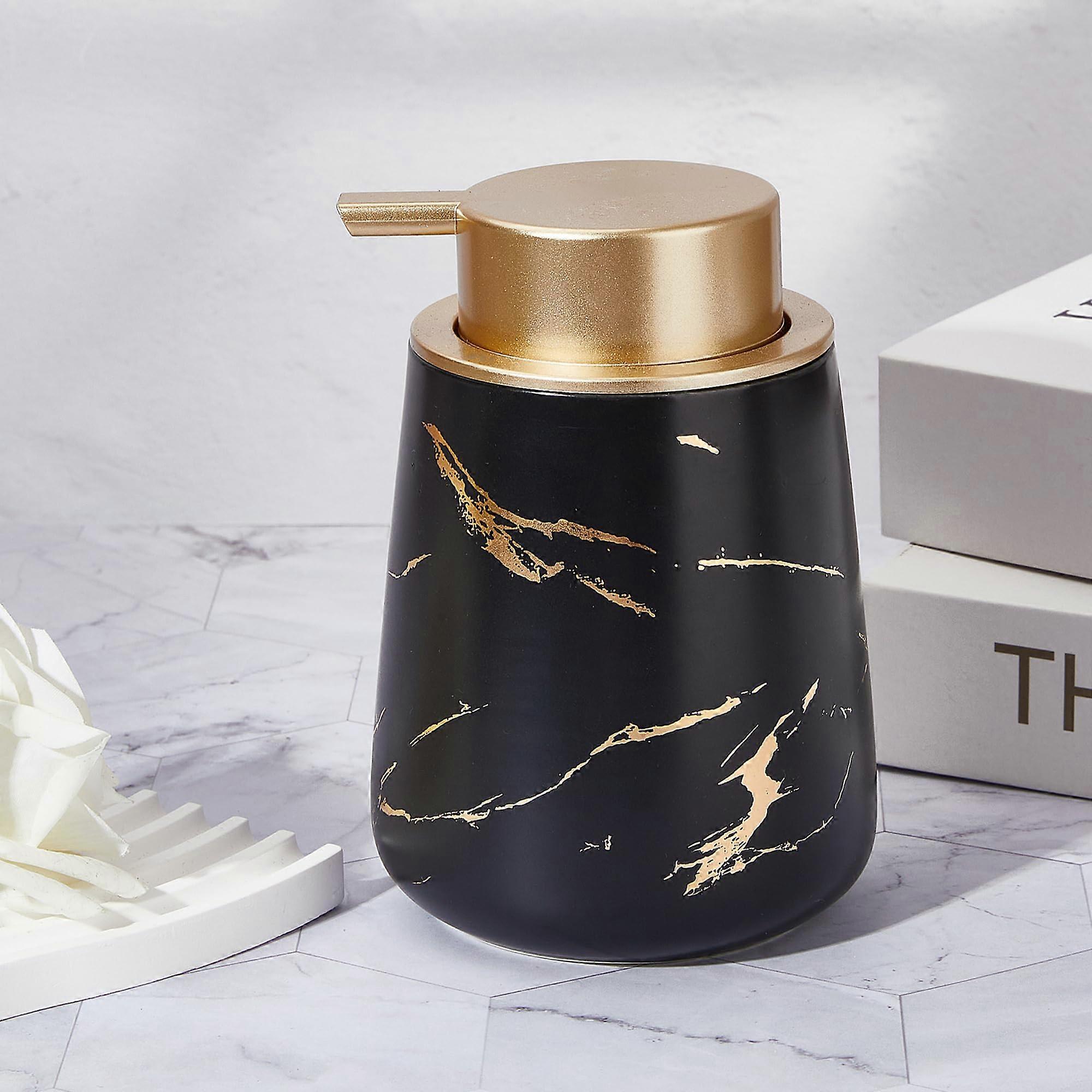 Foaming Soap Dispenser Black Ceramic Refillable Pump for Bathroom Kitchen Rich Foam Design