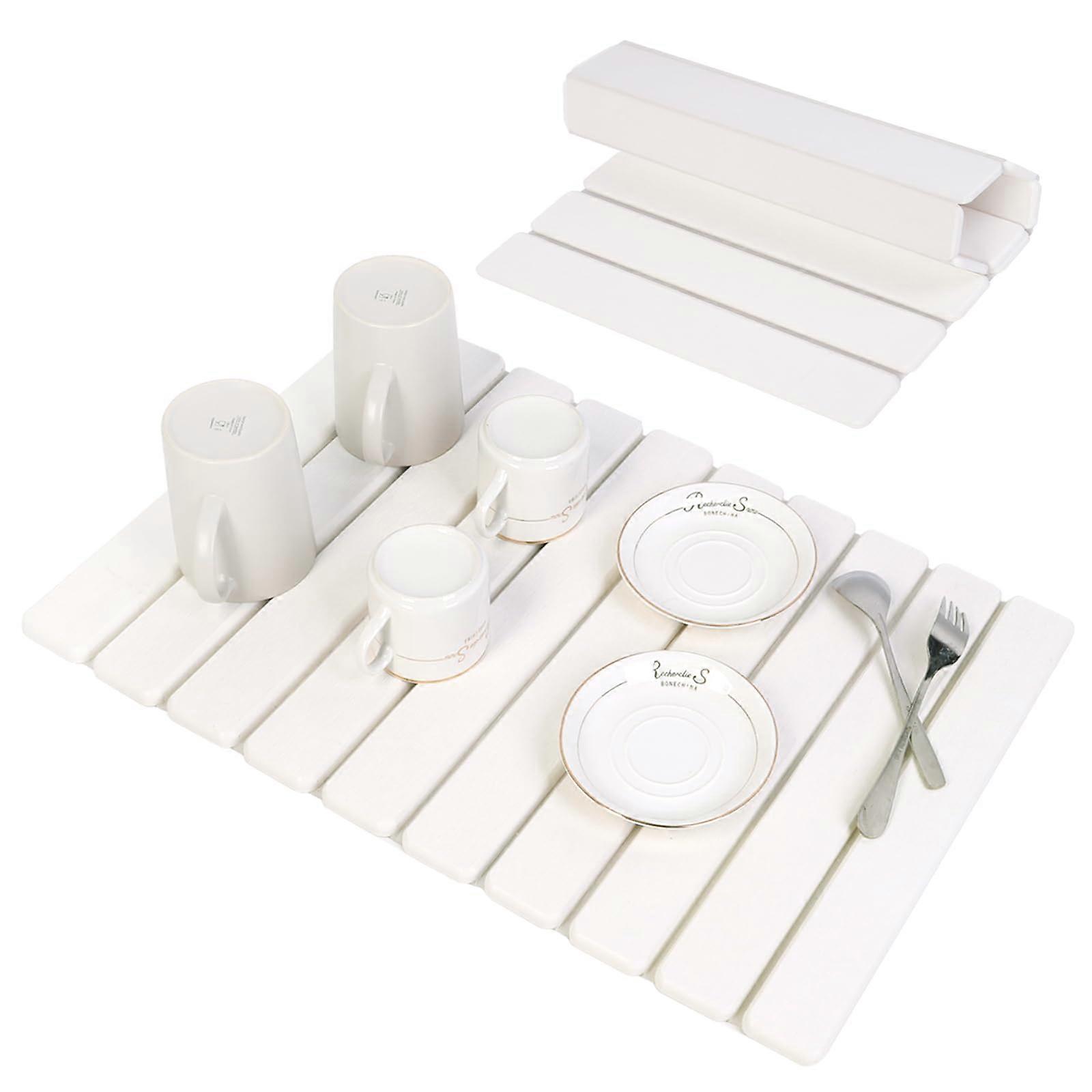 Large Stone Drying Mat 24x16in Quick Dry Foldable Diatomaceous Earth for Kitchen and Bathroom