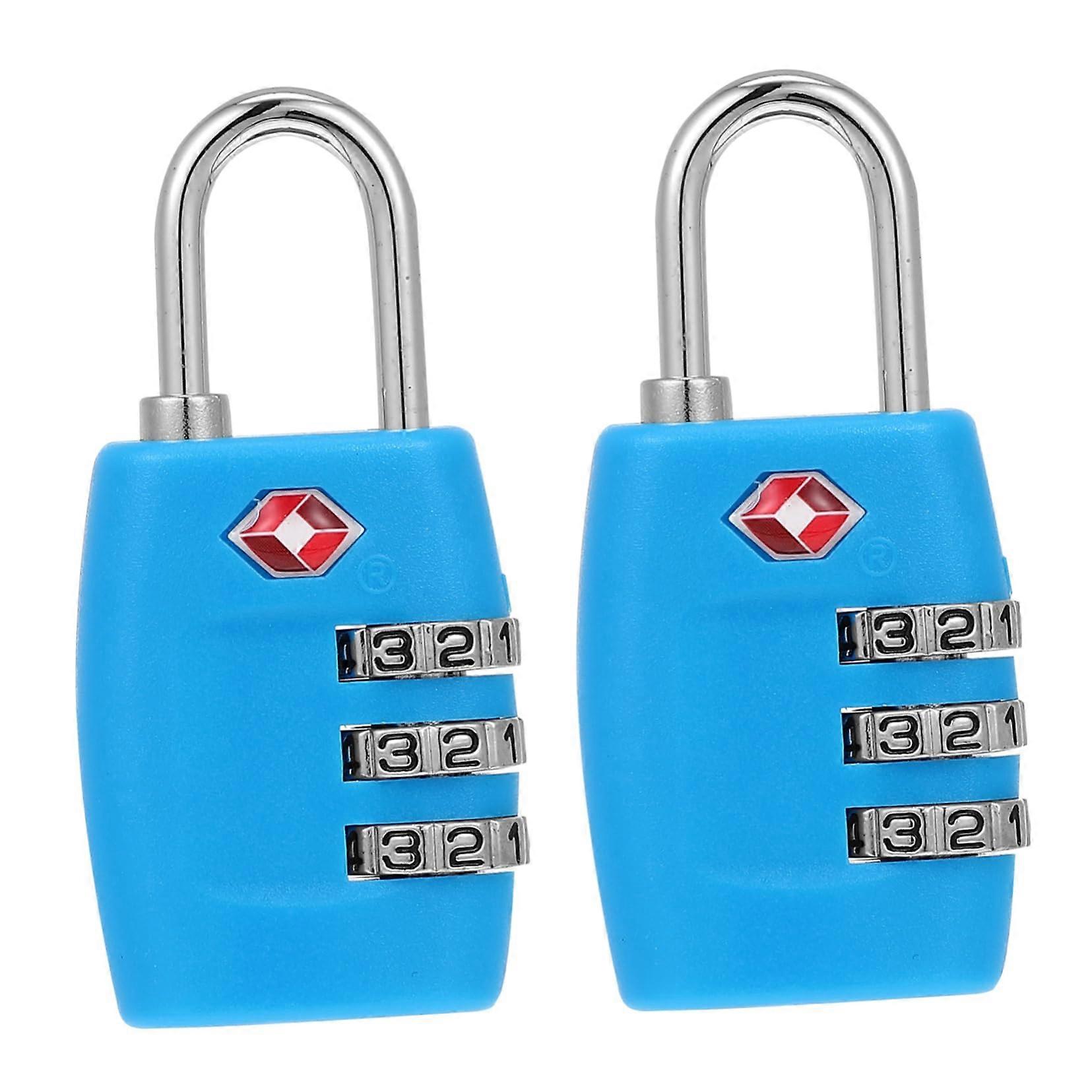 Combination Lock with Keyless 3Digit Access for Luggage, Suitcase, Locker, Travel  Blue