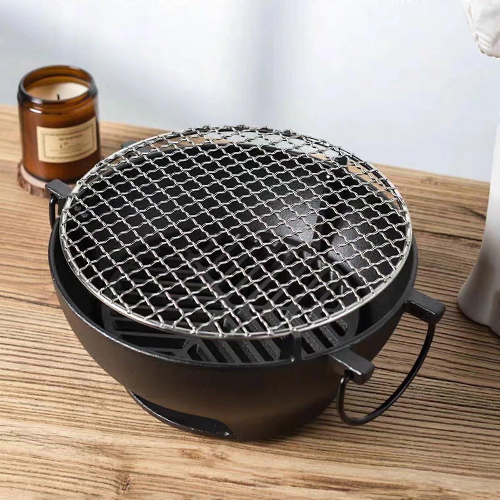 Portable Cast Iron Fire Pit with Handle for Outdoor Camping BBQ Heating Bonfire