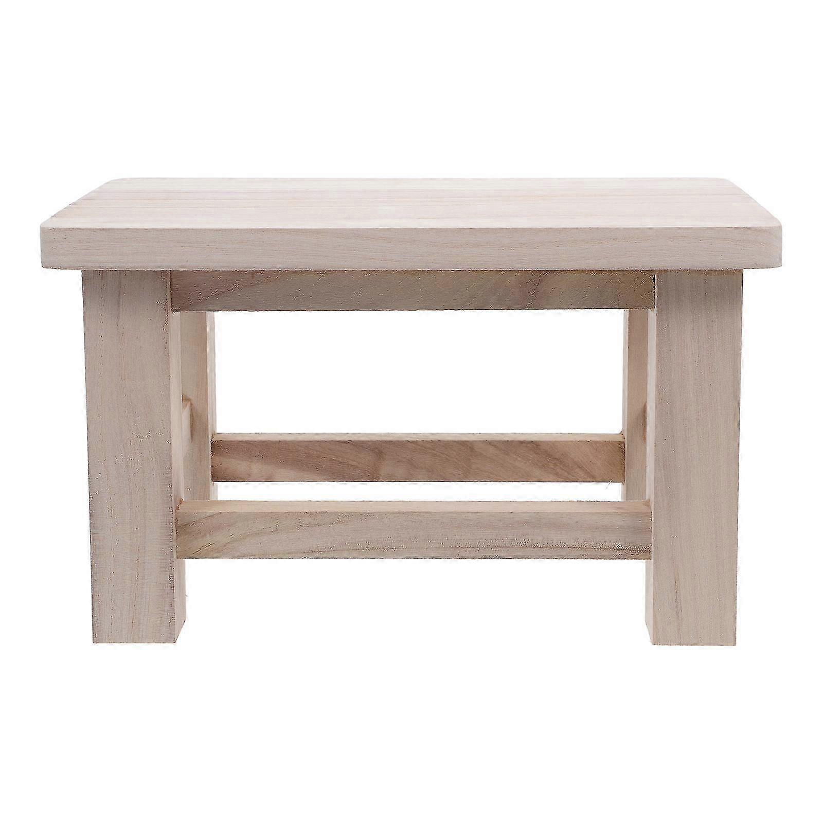 Solid Wood Small Stool Wood Stool for Changing Shoes 1 Piece Beige