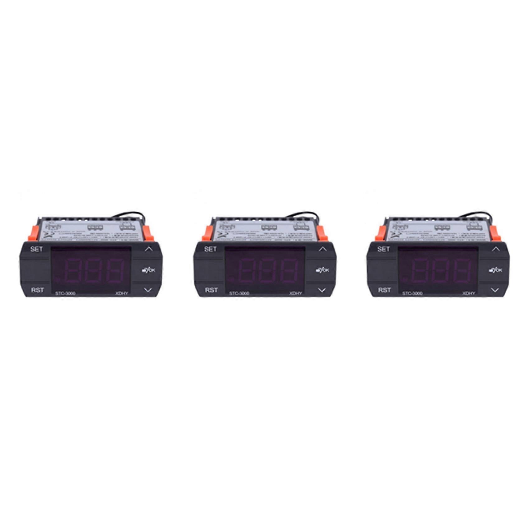3X STC-3000 110V-220V 30A Press Digital Temperature Controller Thermostat with Sensor Controlling Tool