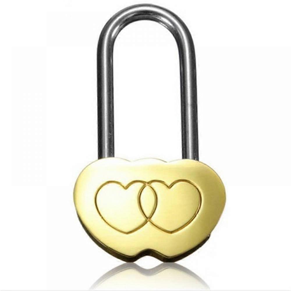 Heart Shape Padlock Vintage Brass Lock Keyless Design for Wedding Anniversary Gift