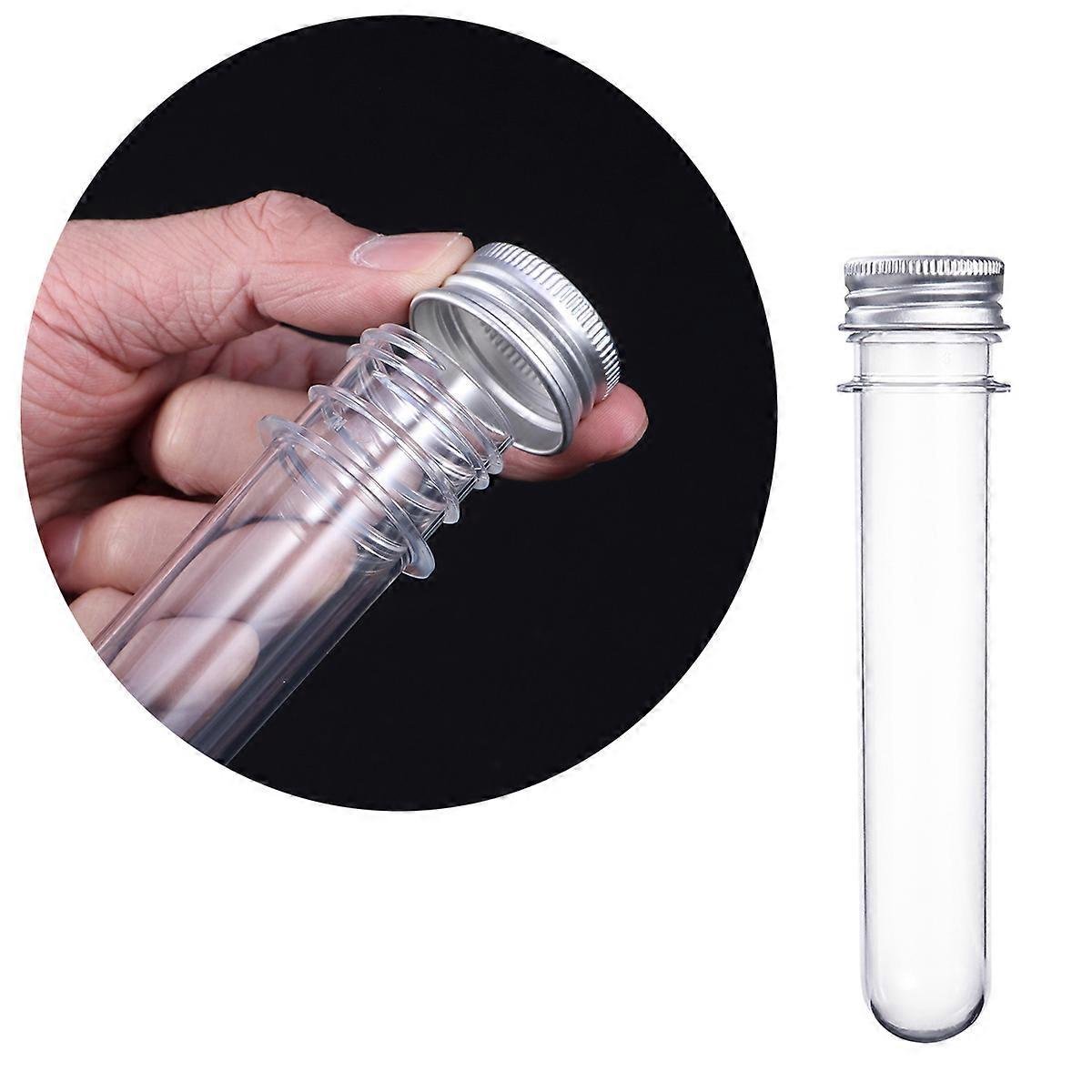 Test Tubes Plastic with Screw Caps for Liquid Holding 12Pcs Transparent