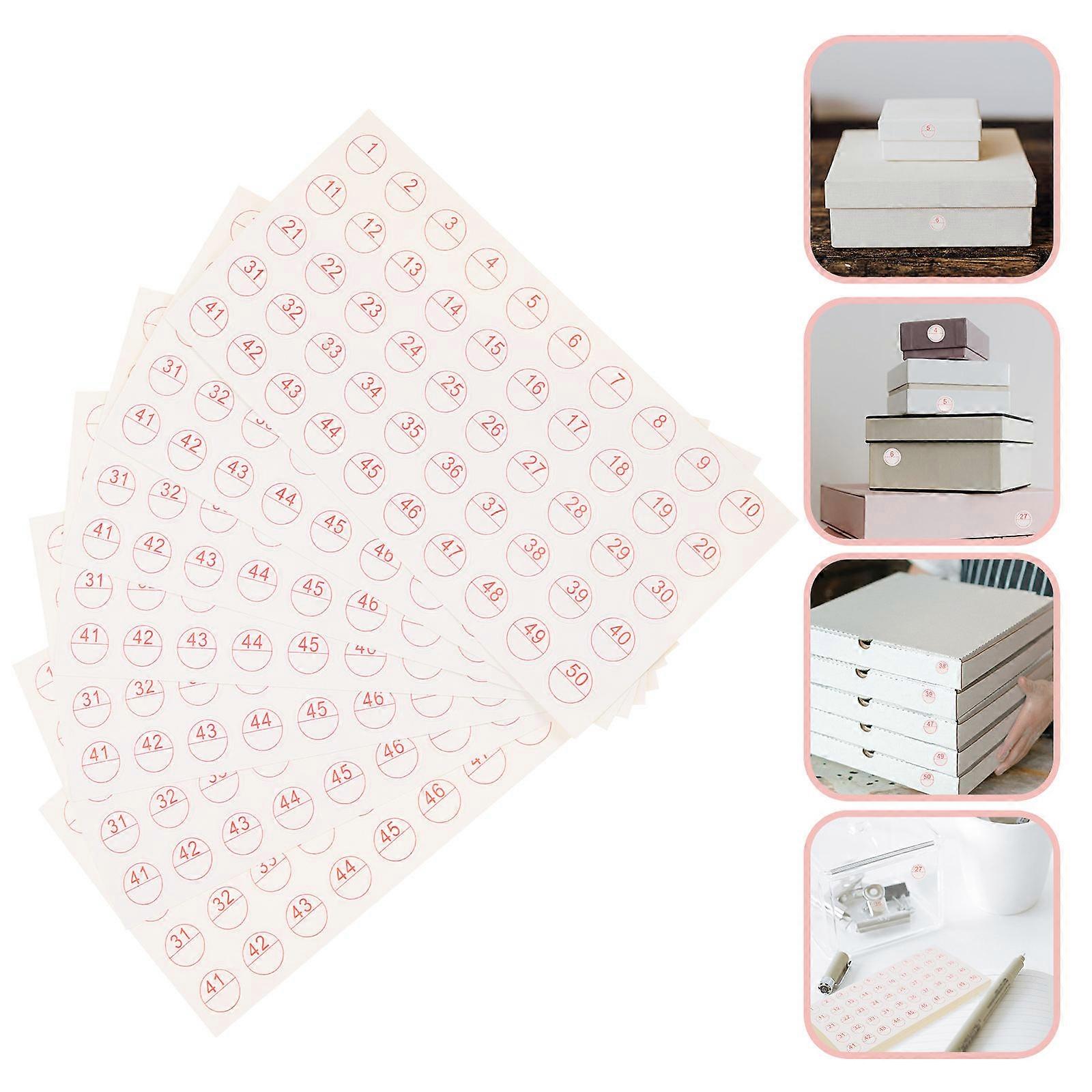 Self-Adhesive Sticker Labels Paper for Decoration 50 Sheets Storage Box