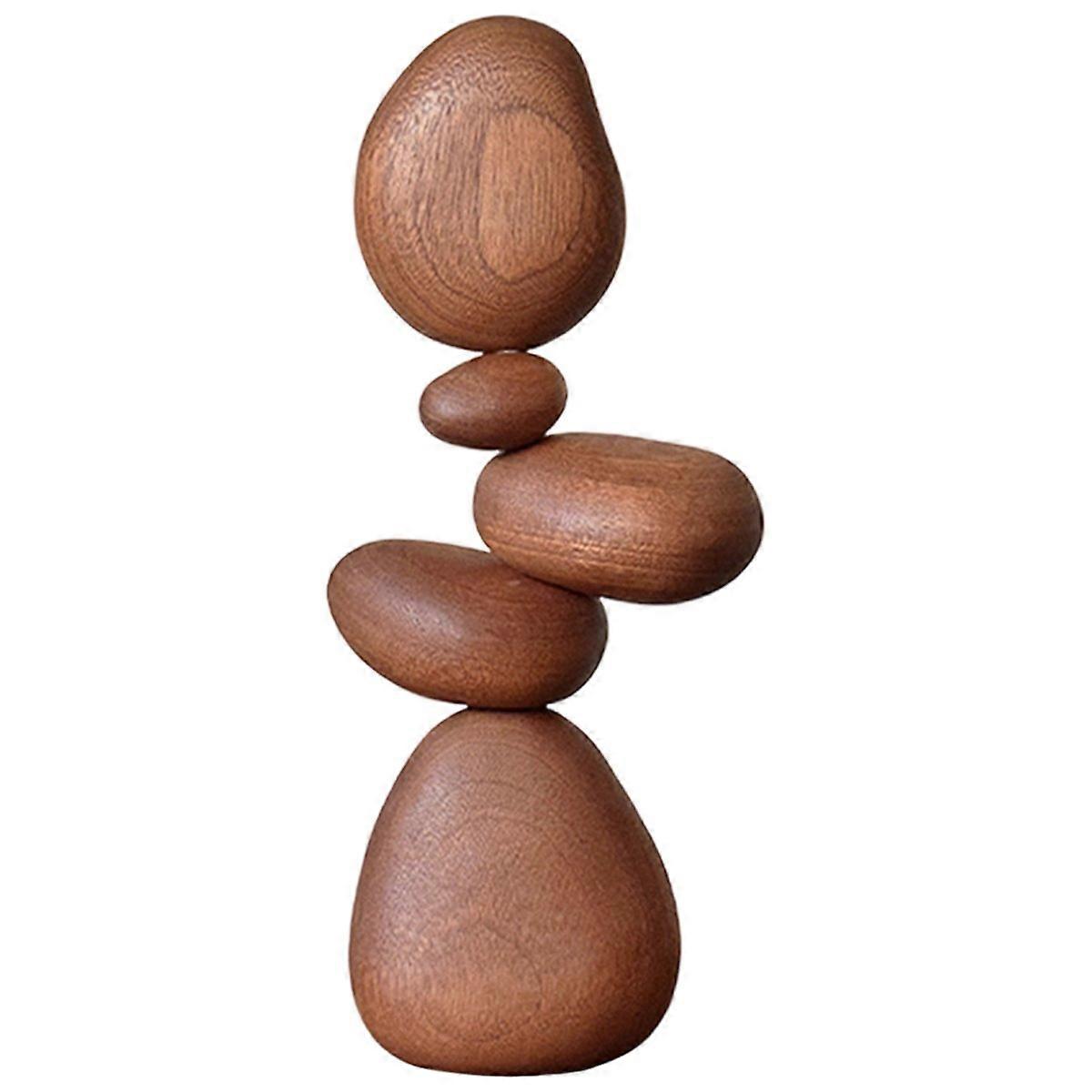 Solid Wood Stone Shape Fun Art Ornaments