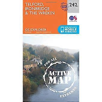 OS Explorer kaart actief (242) Telford Ironbridge en the Wrekin (OS Explorer actieve kaart)