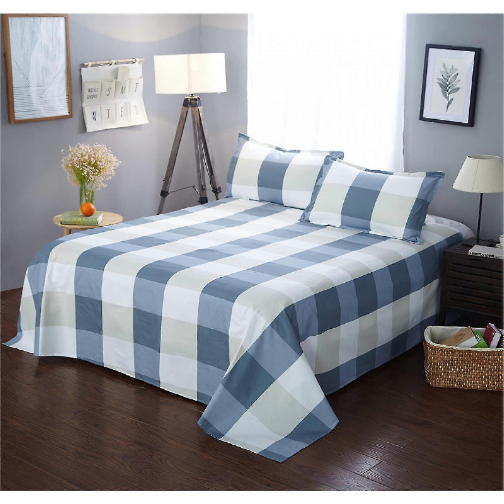 King Size Reactive Printed Leaf Bed Sheet Set with Pillowcase, Single Double Queen Bedding