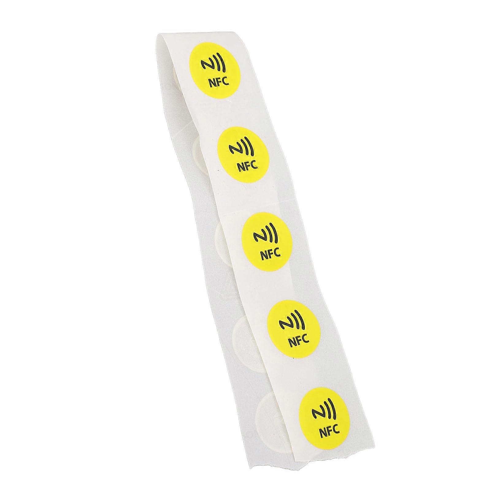 NFC Stickers 30 Pack 13.56MHz Writable Tags Compatible with TagMo Fully Programmable Yellow Labels