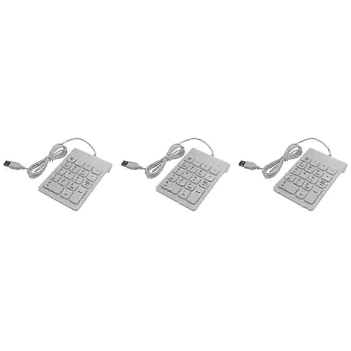 Mini USB Wired 18-Key Numeric Keypad - White Digital Keyboard