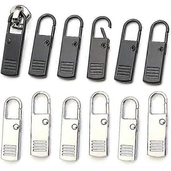 Zipper Pulls Replacement, 12 Pcs - Zipper Repair Kit