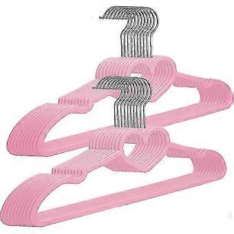 Plastic Hangers 20 Pack, Heart-shaped Clothes Hanger Ultra Thin Space Saving -with 360 Degree Swivel Hook
