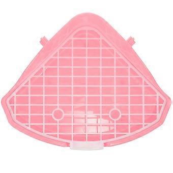 Bac à litière pour lapin, plat, anti-fuite, rose, 24,8 x 19 x 10 cm, 1 unité