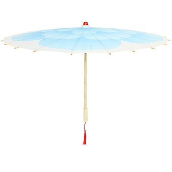 Paper Umbrella Blue Handmade for Dancing Use Peony Decorative Umbrella