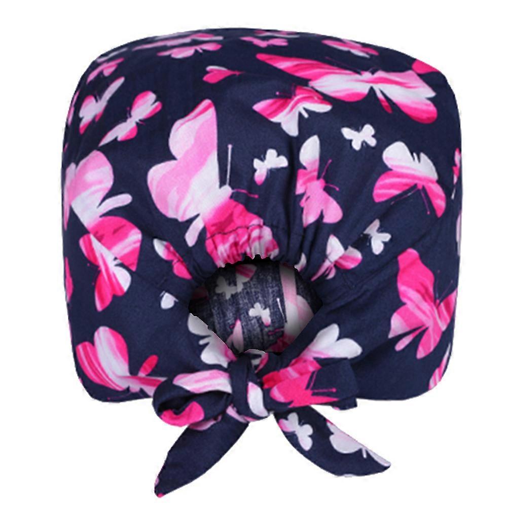 Multi Printing Hat Nurse Working Cap Cotton for Sweat Absorption Adjustable