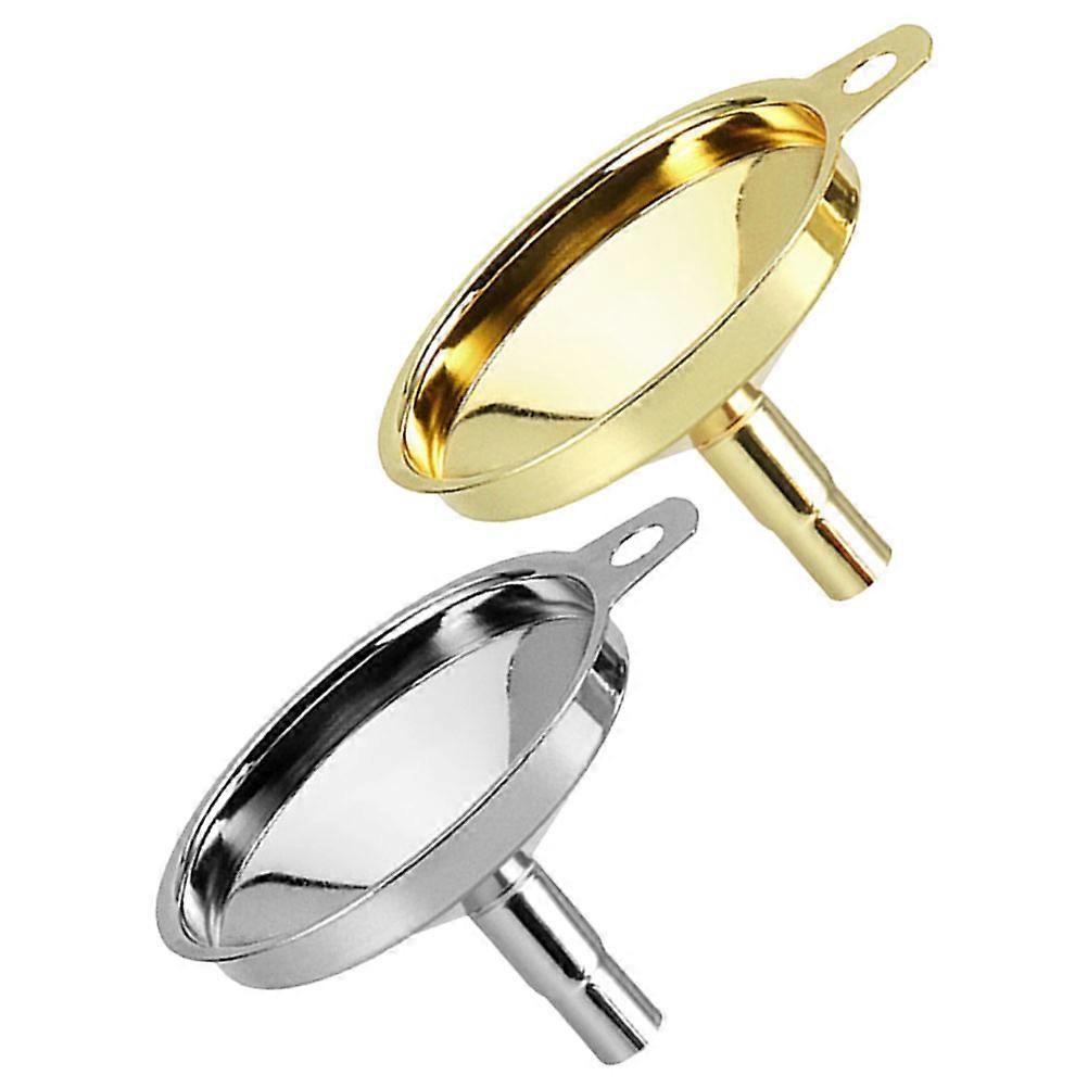 2Pcs Multi-function Funnel Reusable Flask Funnel Stainless Steel Small Funnel Wine Supply