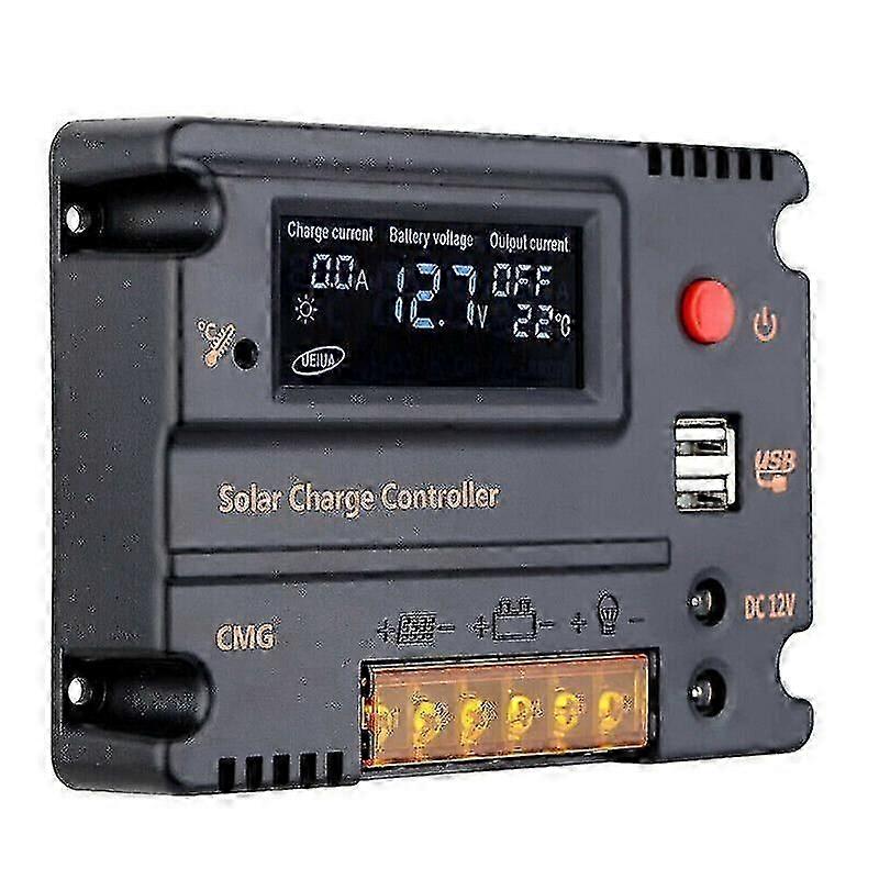 Solcellekontroller 20a Mppt 12v PV solcellepanel batteriladerregulator LCD-skjerm
