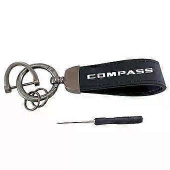 Top leather supports custom keychains compatible withJeep Compass Car Accessories Keychain