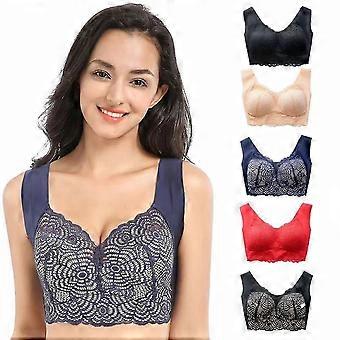 Lift Stretch Full-figure Seamless Lace Cut-out Bra Soft Seamless Sleep Bra Sports