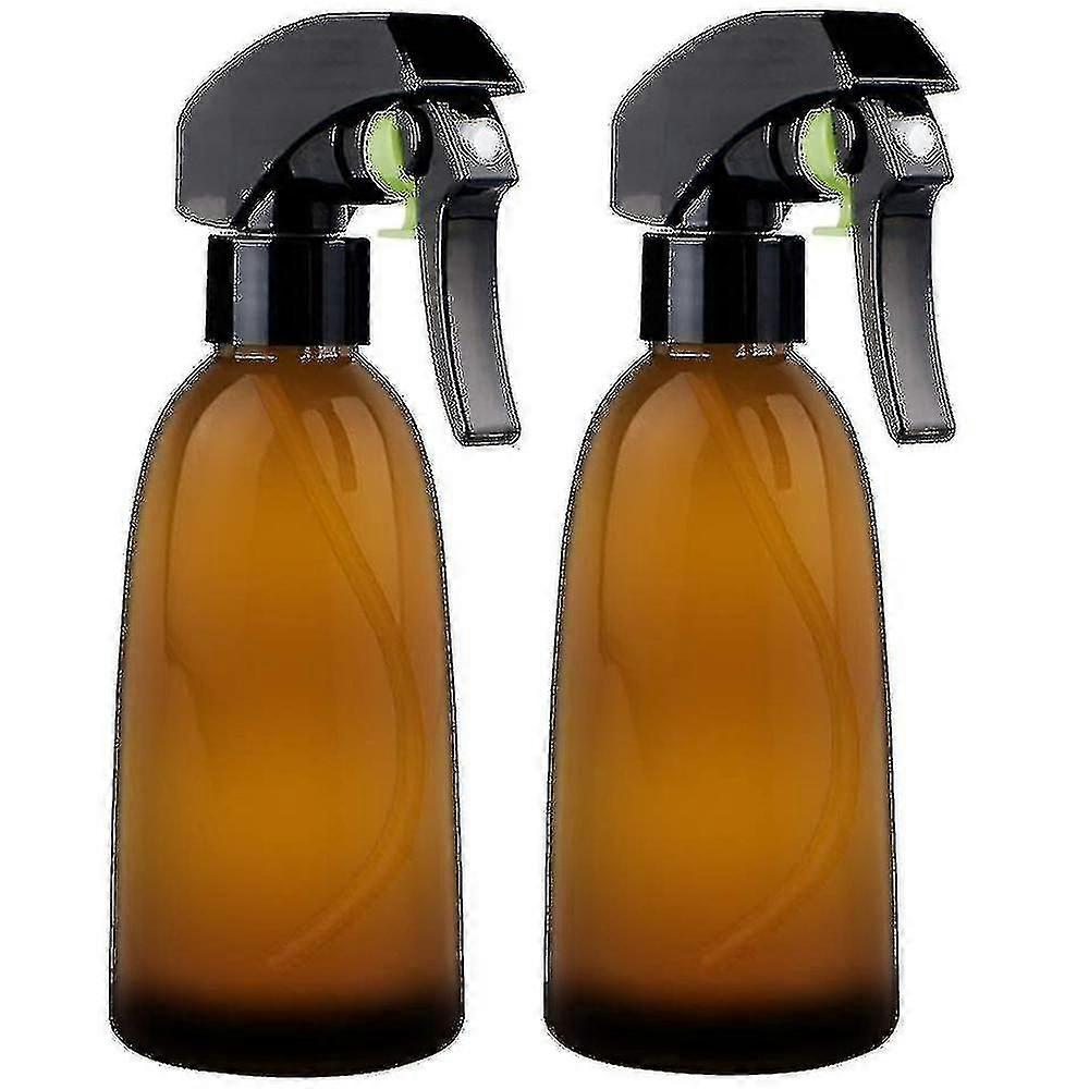 2pcs Empty Pet Amber Spray Bottles, 7oz Refillable Container For Essen -