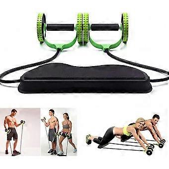 Fitness Pull Rope Abdominal Double Roller Roller Pull Trainer Slimming Exercises Core Double Wheel Fitness Exercise Abdominal Trimmer - Arm Trainer, L