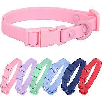 Dog Collar Soft Rubber Dog Collar with Safety Buckle Adjustable Pet Collars for Small Medium Large Dogs -L