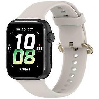 For Honor Watch 5 Solid Color Design Clasp Soft Silicone Replacement Strap Beige