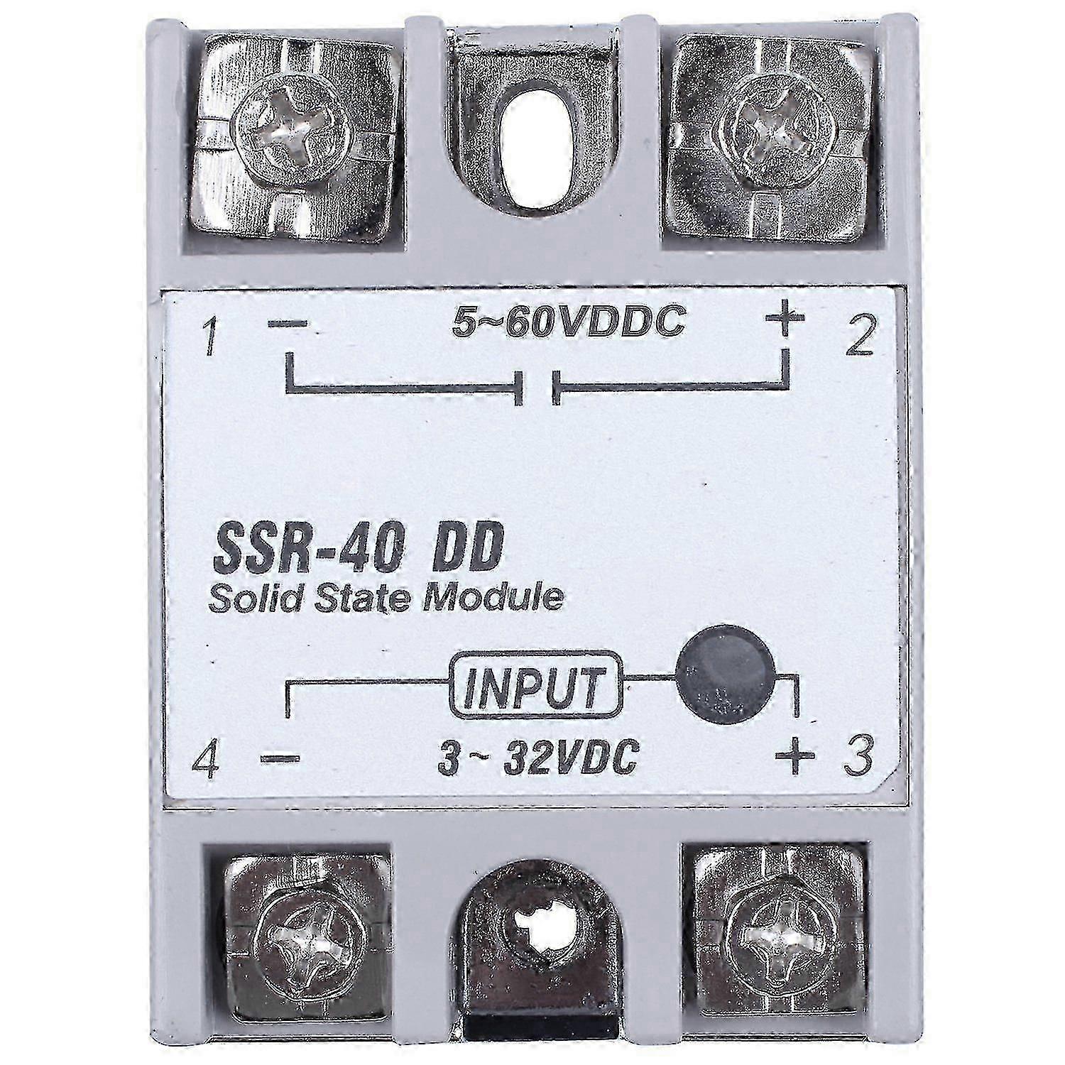 Solid State Relay SSR-40DD 40A DC-DC Single Phase DC3-32V DC5-60V White+Silver-L