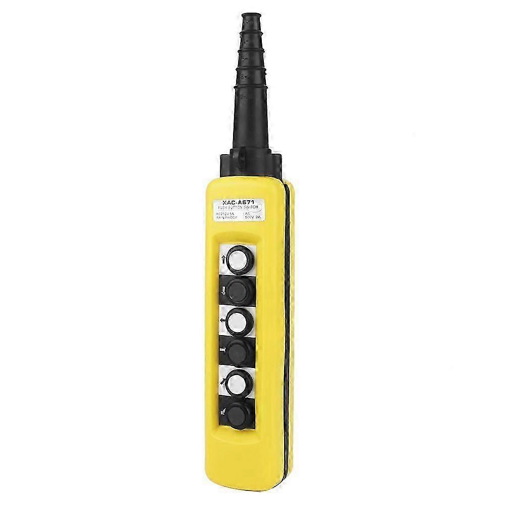 Crane Chain Hoist Push Button Switch Lifting Pendant Controller 6 Buttons