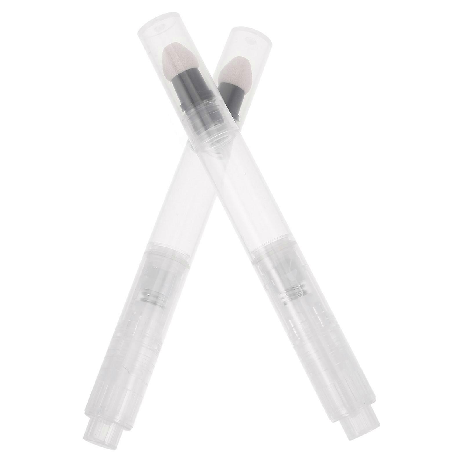 Transparent Lip Gloss Applicator Pen for Press Blush Function 2Pcs Set