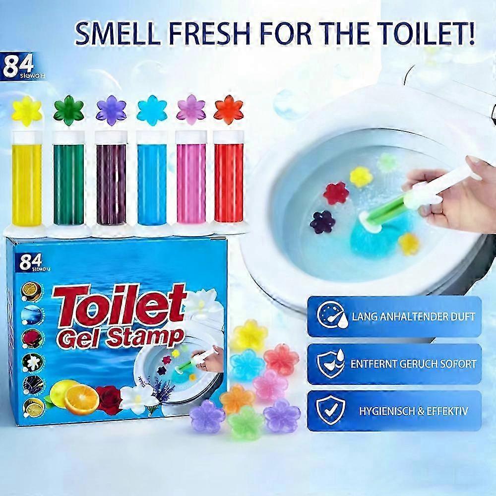 84 Flowers Toilet Gel Stamps 6-stickss 6 Fresh-Scents Long-Lasting ...