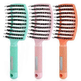 Vented Quick Drying Massage Blow Detangler Brush Set, Curved Bristle Hair Brush for Women Long, Thick, Thin, Curly Hair