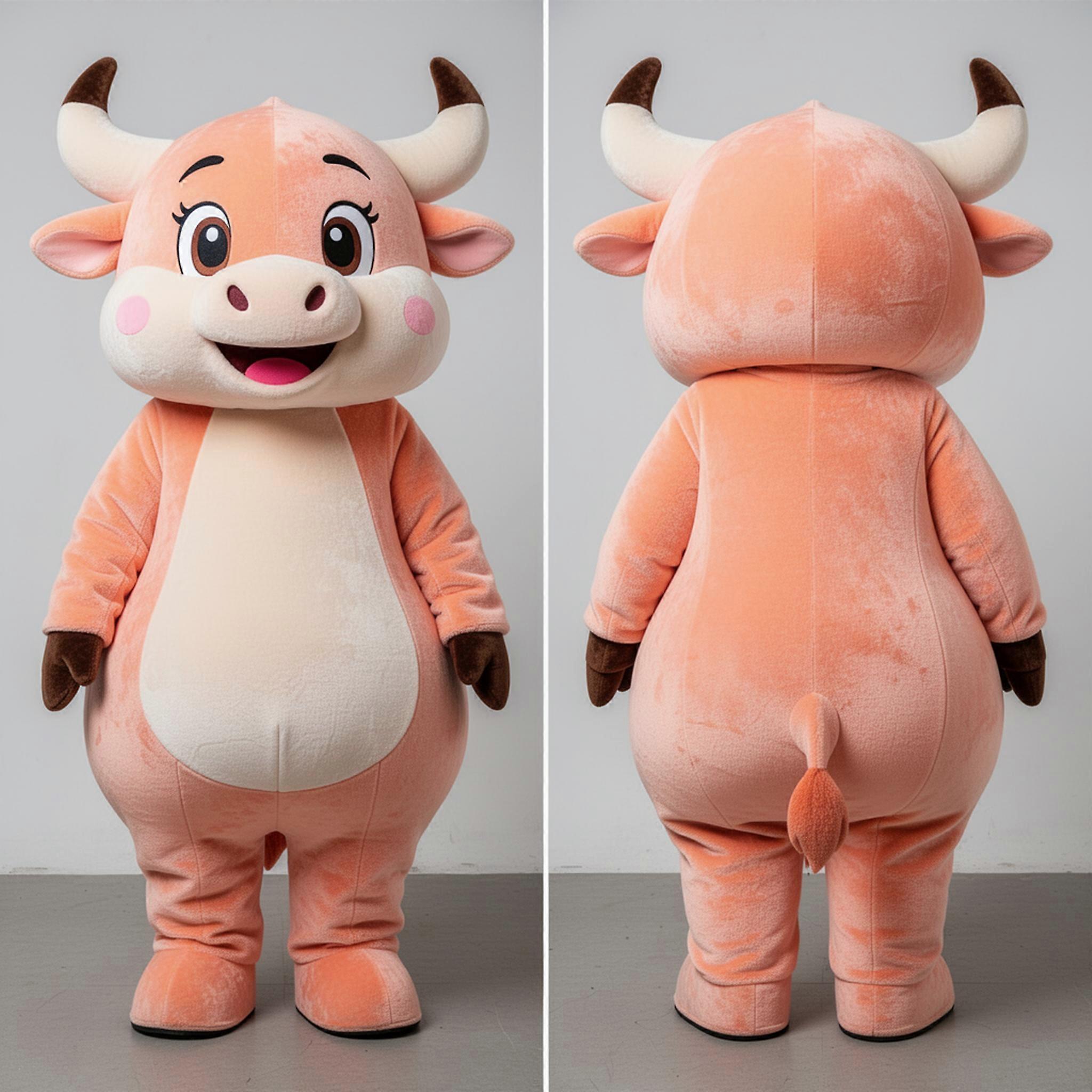MASTICOT Peach Soft Rounded Bull Mascot